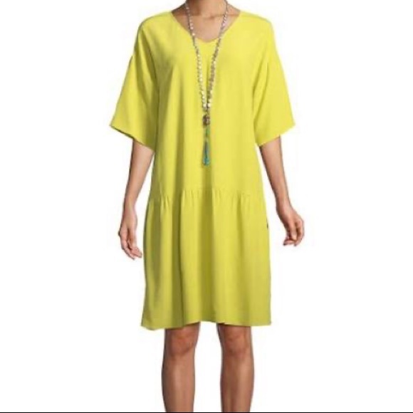 Eileen Fisher Dresses & Skirts - Eileen Fisher Viscose-Crepe Drop-Waist Dress